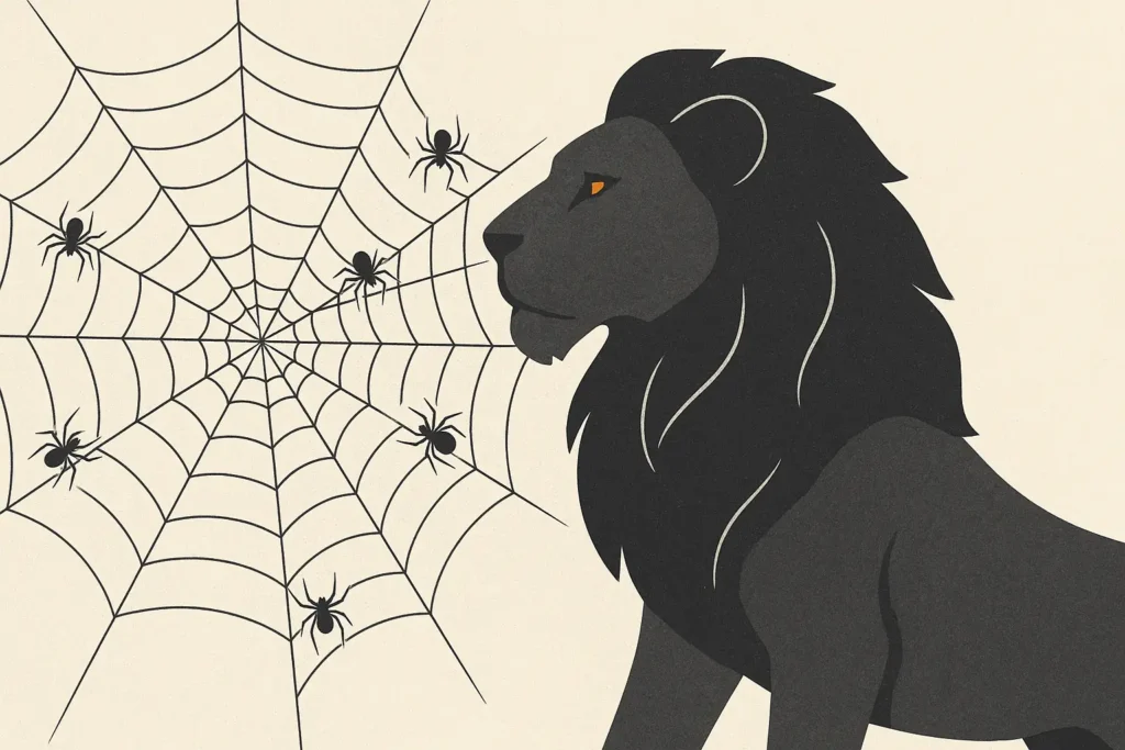 Las arañas que tejen juntas cazan leones